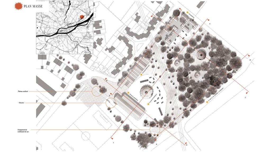 léo badiali projet archi paysage pole des arts nomades nantes plan